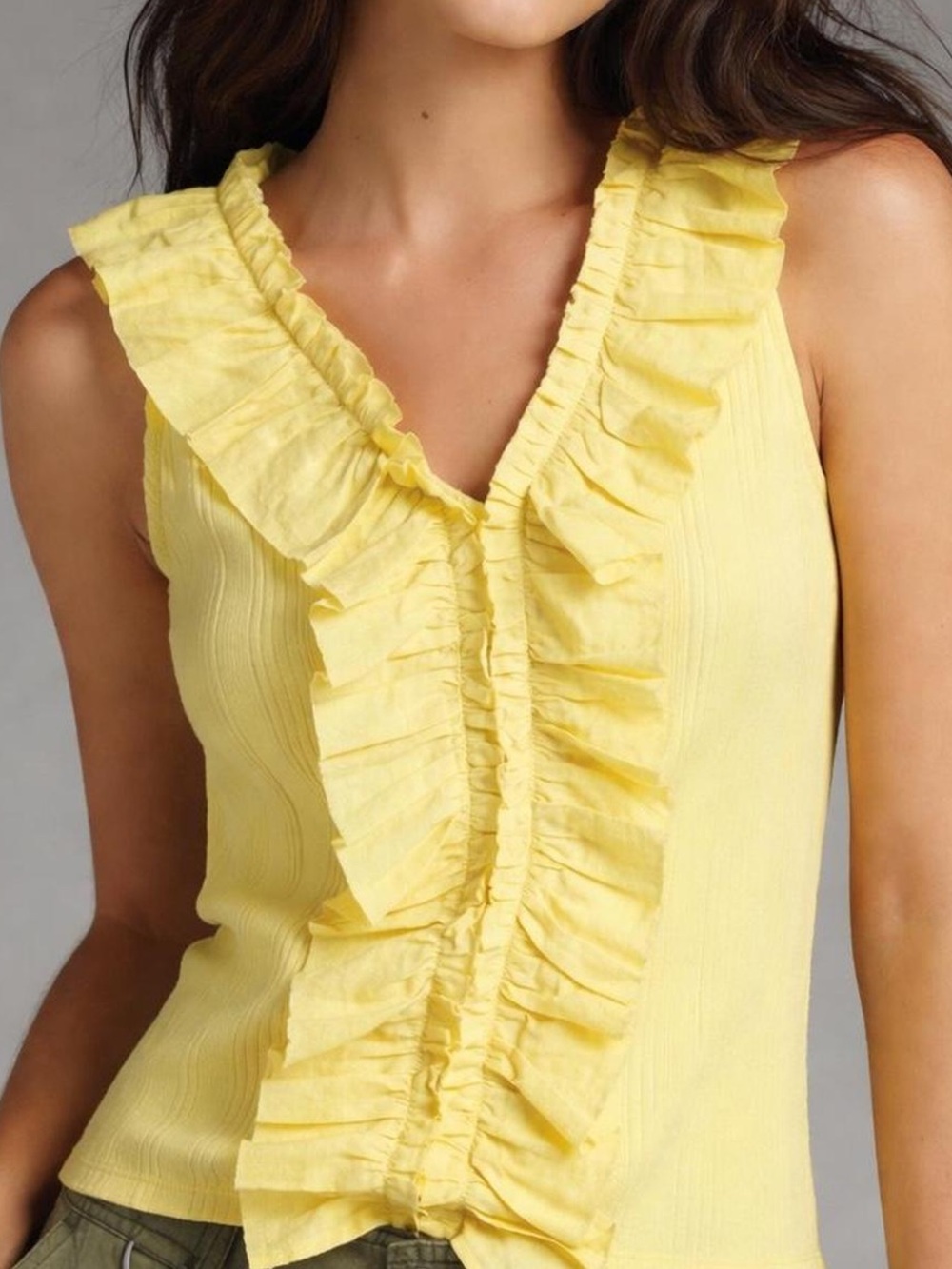 ☀️ New! Anthropologie PILCRO Ruffled V-Neck Sleeveless Top